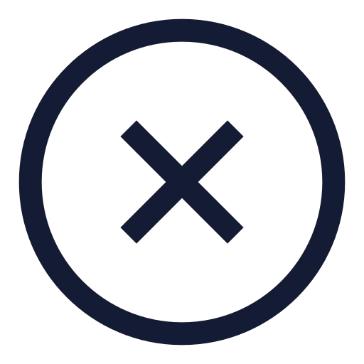 Circle X Icon in Stroke Sharp style