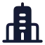 City icon with solid rounded style