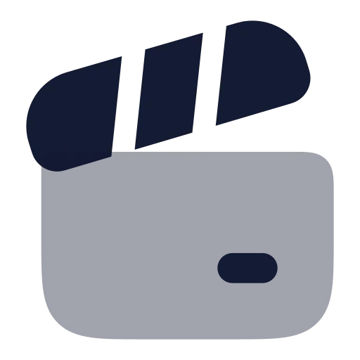 Clapperboard Icon in Bulk Rounded style