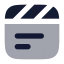 Clapperboard icon with bulk rounded style