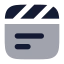 Clapperboard icon with bulk rounded style