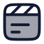 Clapperboard icon with duotone rounded style