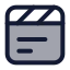 Clapperboard icon with duotone standard style