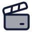Clapperboard icon with duotone standard style