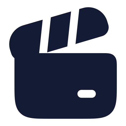 Clapperboard Icon in Solid Rounded style