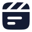 Clapperboard icon with solid rounded style