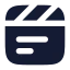 Clapperboard icon with solid rounded style