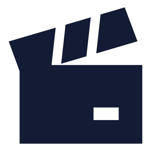 Clapperboard Icon in Solid Sharp style