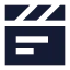 Clapperboard icon with solid sharp style