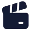 Clapperboard icon with solid standard style
