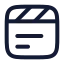 Clapperboard icon with stroke rounded style