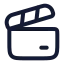 Clapperboard icon with stroke rounded style