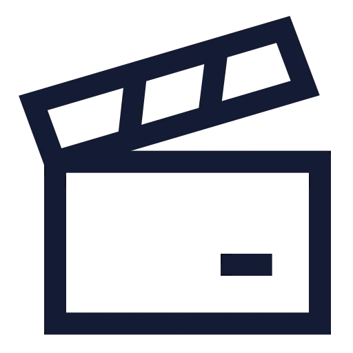 Clapperboard Icon in Stroke Sharp style