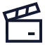 Clapperboard icon with stroke sharp style