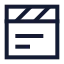 Clapperboard icon with stroke sharp style