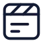 Clapperboard icon with stroke standard style