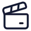 Clapperboard icon with stroke standard style