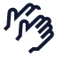 Clapping icon with stroke sharp style
