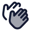 Clapping icon with duotone standard style