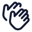 Clapping icon with stroke rounded style