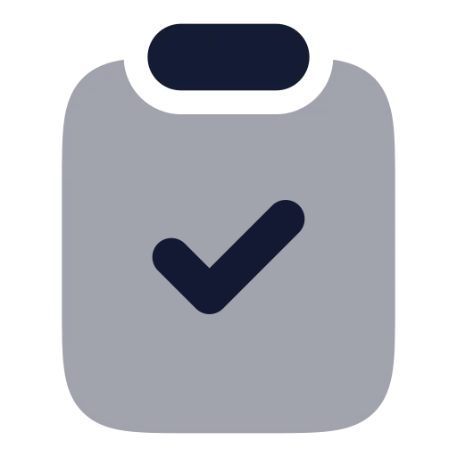 Clipboard Check Icon in Bulk Rounded style