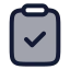 Clipboardcheck icon with duotone rounded style