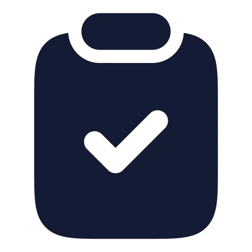 Clipboard Check Icon in Solid Rounded style