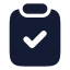 Clipboardcheck icon with solid rounded style