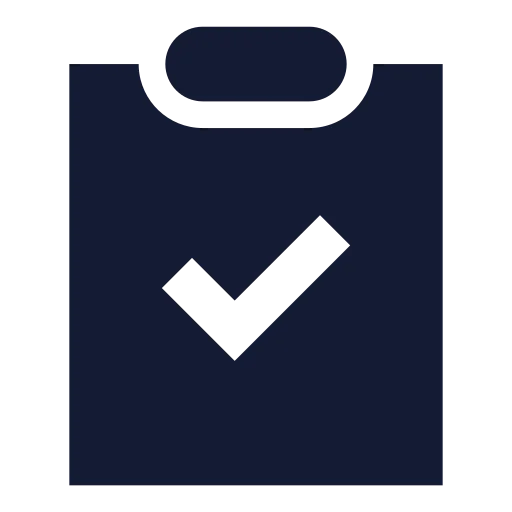 Clipboard Check Icon in Solid Sharp style