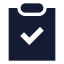 Clipboardcheck icon with solid sharp style