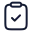 Clipboardcheck icon with stroke rounded style