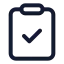 Clipboardcheck icon with stroke standard style