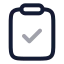 Clipboardcheck icon with twotone rounded style