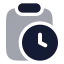 Clipboardclock icon with bulk rounded style