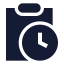 Clipboardclock icon with solid sharp style