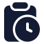 Clipboardclock icon with solid standard style