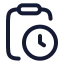 Clipboardclock icon with stroke rounded style
