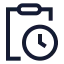 Clipboardclock icon with stroke sharp style