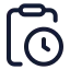 Clipboardclock icon with stroke standard style