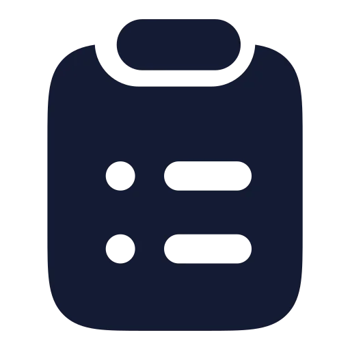 Clipboard List Icon in Solid Rounded style