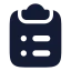 Clipboardlist icon with solid rounded style