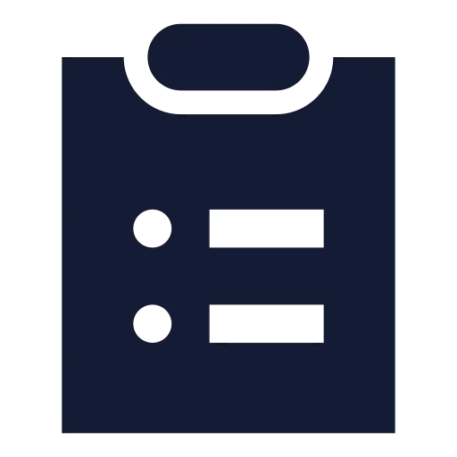 Clipboard List Icon in Solid Sharp style