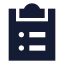 Clipboardlist icon with solid sharp style