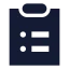 Clipboardlist icon with solid sharp style