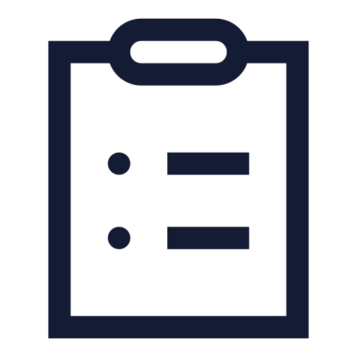 Clipboard List Icon in Stroke Sharp style