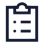 Clipboardlist icon with stroke sharp style