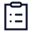 Clipboardlist icon with stroke sharp style