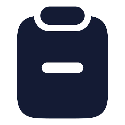 Clipboard Minus Icon in Solid Rounded style