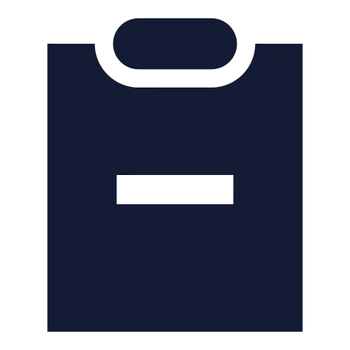 Clipboard Minus Icon in Solid Sharp style