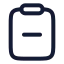 Clipboardminus icon with stroke rounded style